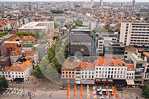 The view from the bird\'s eye view of the city of Antwerp, Belgium. view from the an de Strom Museum