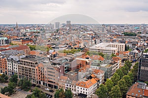 The view from the bird\'s eye view of the city of Antwerp, Belgium. view from the an de Strom Museum