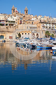 The view of Birgu (Vittoriosa) peninsula over the Dockyard creek