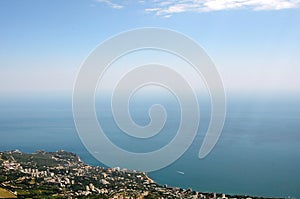 View of the Black Sea from Mount Ai-Petri, Crimea, Ukraine.