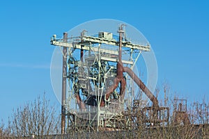 View blast furnace of an old steel mill