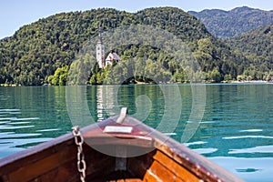 View of Bled Island, Lake Bled, Slovenia.