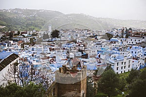 A view of the blue city of Chefchaouen.