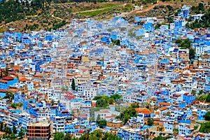 View of the blue city of Chefchaouen, Morocco