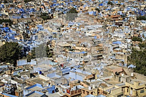 View on the Blue City, Jodhpur, Rajasthan, India