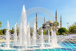 View of the Blue Mosque (Sultanahmet Camii) in Istanbul photo