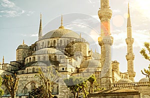 View of the Blue Mosque (Sultanahmet Camii) in Istanbul photo