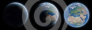 View of blue planet Earth in space collection 3D rendering elements of this image furnished by NASA