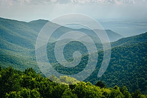 View of the Blue Ridge from Blackrock Summit, in Shenandoah National Park, Virginia.