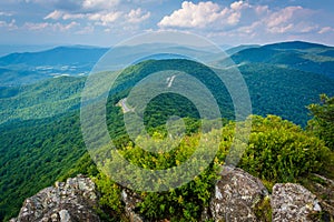 View of the Blue Ridge Mountains and Skyline Drive from Little S