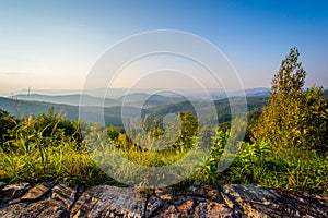 View of the Blue Ridge Mountains from Skyline Drive, in Shenandoah National Park, Virginia.