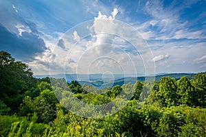 View of the Blue Ridge Mountains from Skyline Drive in Shenandoah National Park, Virginia.