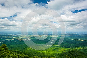 View of the Blue Ridge Mountains from Turk Mountain in Shenandoah National Park, Virginia.