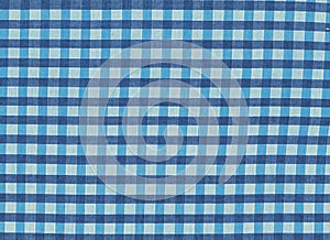 View of blue and white vichy pattern.