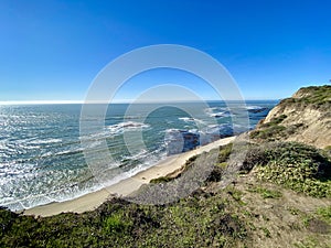 View from the Bluff Cliffs at Halfmoon Bay Mavericks Beach photo