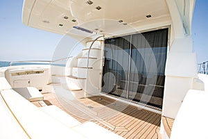 View on board from motor yacht