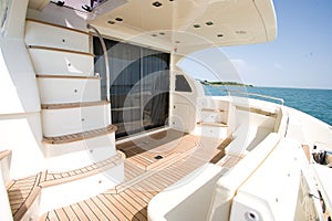 View on board from motor yacht