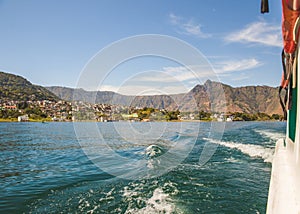 View from a Boat on Lake Atitlan, Guatemala, Central America