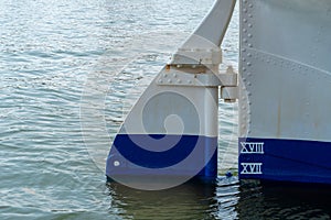 view of boat rudder