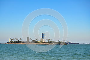 View of boats from Bluff Park, Long Beach, Los Angeles California, United States of America