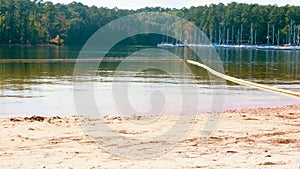 View of boats at the docks on Lake Thurmond