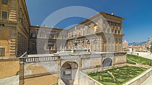 View of Boboli Garden with the back facade of Palazzo Pitti timelapse hyperlapse