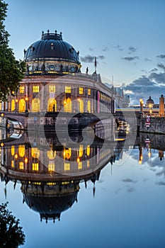 View of the Bode-Museum in Berlin at twilight