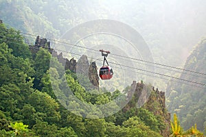 View into Bodetal valley at Harz mountains in Germany