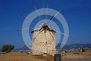 View of Bodrum and old Windmill, Mugla, Turkey