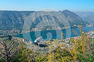 View of Boka - Kotor Bay from the top of the mountain