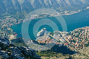 View of Boka - Kotor Bay from the top of the mountain