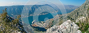 View of Boka - Kotor Bay from the top of the mountain