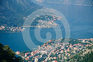 View of Boka - Kotor Bay from the top of the mountain