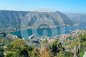 View of Boka - Kotor Bay from the top of the mountain