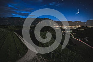 View on Bolzano / Bozen by night photo