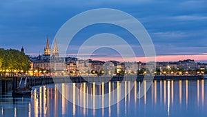 View on Bordeaux in the evening