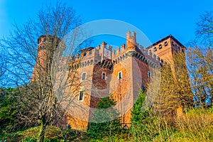 view of borgo medievale castle looking buidling in the italian city torino...IMAGE