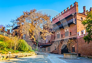 view of borgo medievale castle looking buidling in the italian city torino...IMAGE photo