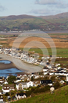 A view of Borth, a seaside town in the west of Wales