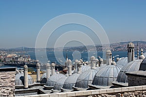 View of  Bosporus from Suleymaniye Mosque, Istanbul, Turkey