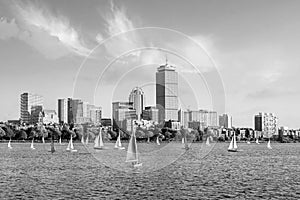 View of Boston Skyline in summer afternoon