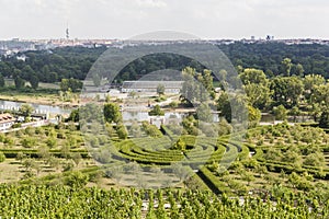 A view from Botanical Garden of the City Prague