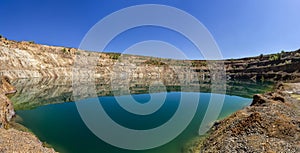 View from the bottom of a mining pit