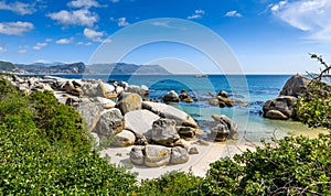 View from Boulders Beach penguin sanctuary towards Cape Point ,south africa