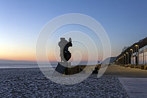 View of the boulevard during sunrise