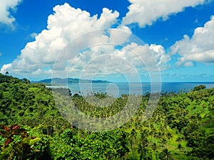 View of Bouma National Heritage Park and Somosomo strait on Taveuni Island, Fiji