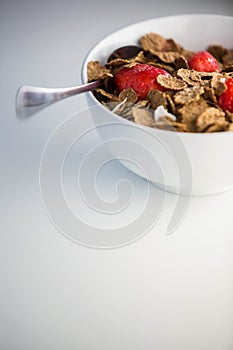 View of a bowl of cereals