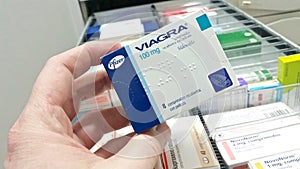 View of a box of Viagra