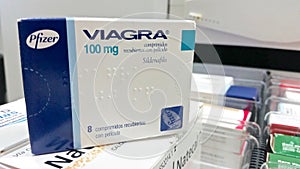 View of a box of Viagra