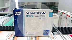 View of a box of Viagra